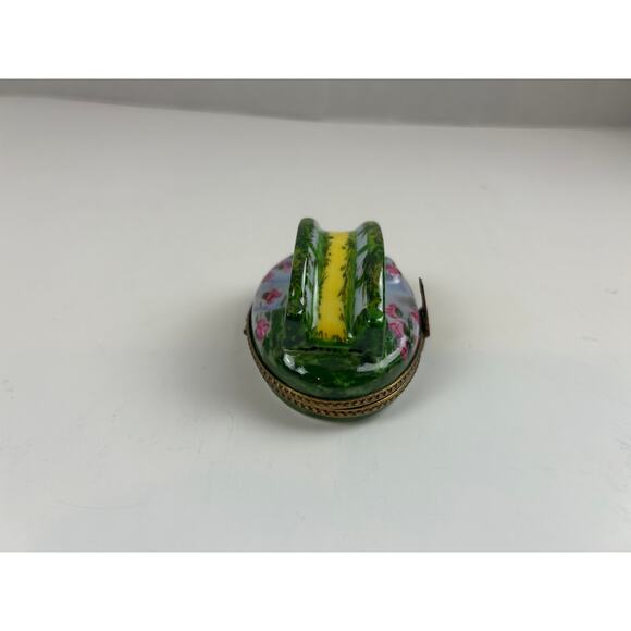 Limoges France Hand Painted Bridge Trinket Box Peint Main - Picture 4 of 13